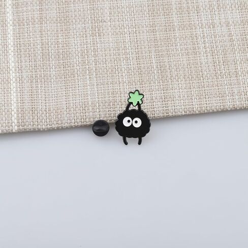 PLITI Anime Inspired Gift Dust Elf Gift Soot Sprite Brooch Pin Soot Cartoon Movie Lover Gifts No Face Ghibli Anime Gifts in Saudi Arabia