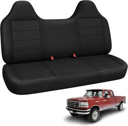 غطاء مقعد متوافق مع مقعد Ford F150/F250/F350 الصلب موديل 1992-1998 مع مسند رأس مصبوب (بدون مسند ذراع مركزي)، قماش محبوك عالي التحمل in Saudi Arabia