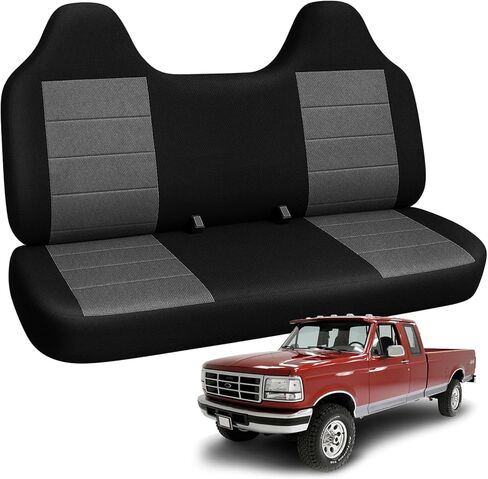 غطاء مقعد متوافق مع مقعد Ford F150/F250/F350 الصلب موديل 1992-1998 مع مسند رأس مصبوب (بدون مسند ذراع مركزي)، قماش محبوك عالي التحمل in Kuwait