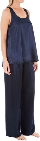 PJ Harlow Women's PW040 Jolie Satin Pant with Laura Satin Tank Set in Saudi Arabia