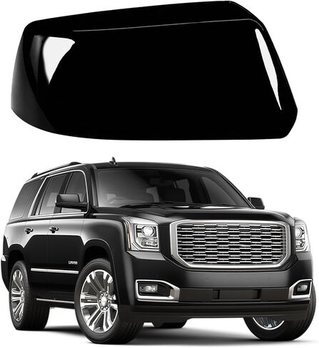 Black Driver Side Mirror Cover Caps for 2015 2016 2017 2018 2019 2020 Chevy Tahoe Suburban GMC Yukon/Yukon XL, Directly Replace Style, Not Sticker in Saudi Arabia
