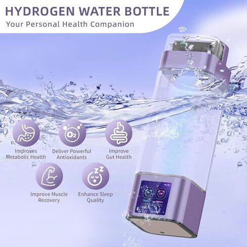 Hydrogen Water Bottle Deluxe Version, Up to 9000ppb Concentration, Upgrade Smart Touchscreen Control SPE Hydrogen Generator with LED Display Portable Hydrogen Water Machine in Saudi Arabia