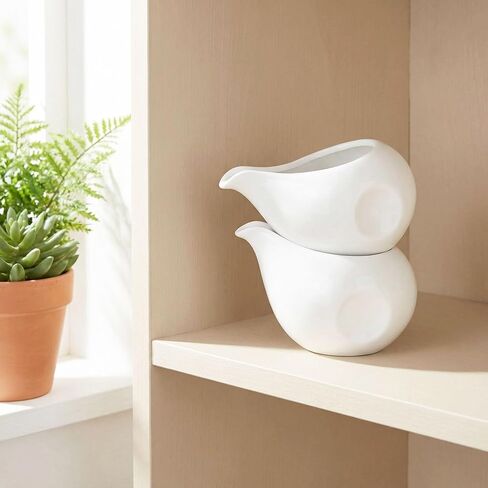 مجموعة إبريق كريمر صغير من Gravy Boat، قارب مرق حليب القهوة، بورسلين ناعم مع فوهة للشفاه، للمرق، الصلصات الدافئة، صلصة السلطة، الحليب، المزيد، آمن للاستخدام في الميكروويف والفريزر (مجموعة من 4) in Saudi Arabia