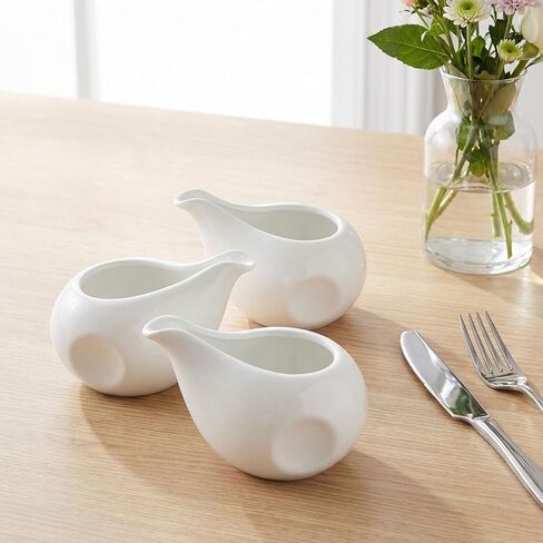 مجموعة إبريق كريمر صغير من Gravy Boat، قارب مرق حليب القهوة، بورسلين ناعم مع فوهة للشفاه، للمرق، الصلصات الدافئة، صلصة السلطة، الحليب، المزيد، آمن للاستخدام في الميكروويف والفريزر (مجموعة من 4) in Saudi Arabia
