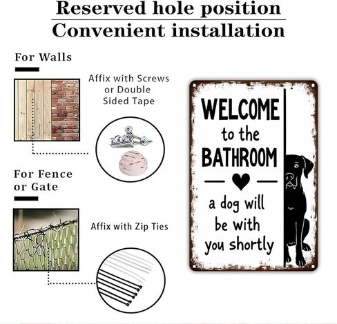 Funnysign Dog Lovers Gfits لافتة حمام مضحكة - "مرحبًا بكم في الحمام، سيكون الكلب معك قريبًا" - لوحة فنية جدارية معدنية لديكور المرحاض أو الحمام، 8 × 12 بوصة (9734) in Saudi Arabia