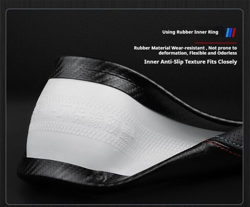 غطاء عجلة قيادة السيارة من جلد نابا لسيارة Tesla Model 3/Y 2016-2025 2026 Prius Civic Mini - ملحقات حماية عجلة السيارة المضادة للانزلاق 14 بوصة - 14 1/4 بوصة مقاس صغير (أسود، حجم صغير [14 بوصة - 14 1/4 بوصة]) in Kuwait