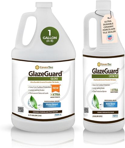 بلاط السيراميك والبورسلين اللامع GlazeGuard (عينة)، مانع تسرب الجص - عالي اللمعان، مظهر مبلل (مجموعة عينة 4 أونصة) in Saudi Arabia