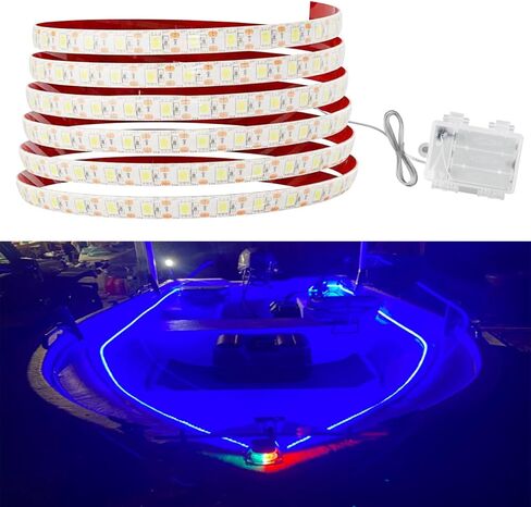 أضواء قارب عائم تعمل بالبطارية، شريط LED بحري لقارب البط باس الشراع، شرائط أضواء لاسلكية مقاومة للماء لأضواء سطح السفينة الداخلية، ملحقات القوارب، أحمر، 5 متر (16.4 قدم) in Kuwait