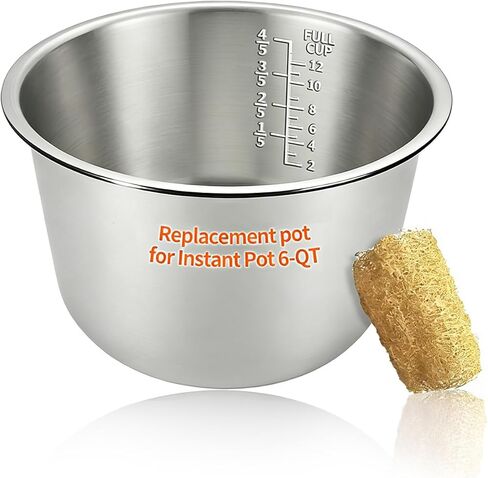 Stainless Steel Pot for Instant Pot 6 Quart, Replacement Inner Pot for Instant Pot Insert Liner 6 qt with 1 Cleaning Sponge in Saudi Arabia
