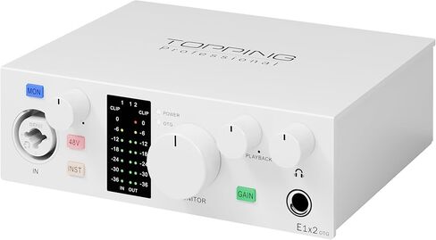 TOPPING E4X4 Pre USB Audio Interface - Dual USB-C Ports, 24bit/192kHz, 4IN/4OUT, Dual Headphone Outputs, Low Noise, Real-Time Monitoring, Mixer, for PC, Mac, iPhone, Professional Recording(Black) in Saudi Arabia