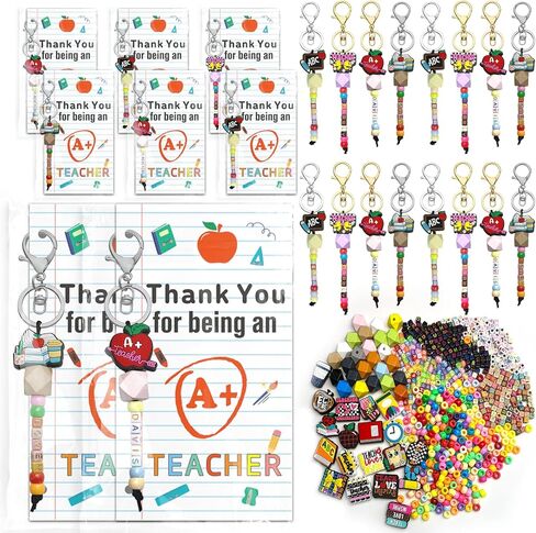 36 Set Valentine's Day DIY Keychain Making Crafts Kit Heart Key Ring Accessories Schoolbag Cards Colored Rope Letter and Heart Shape Beads for DIY Crafts Jewelry Making Keychains Valentine's Day Gift in Saudi Arabia
