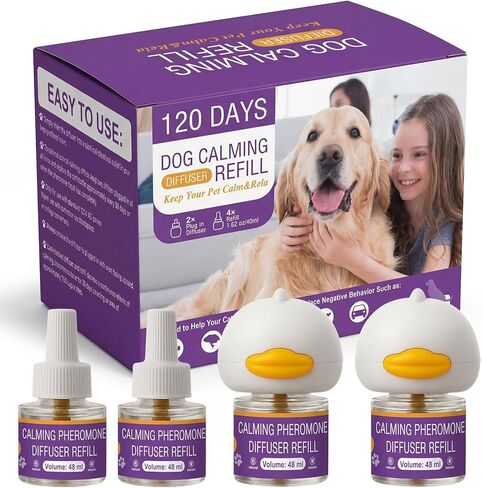Dog Calming Diffuser - Pheromone Diffuser, Vet-Recommended Anxiety Aid for Indoor Behavior Support, Reduces Barking, Chewing & Separation Stress, 60-Day Refill Kit, Natural Formula in Saudi Arabia