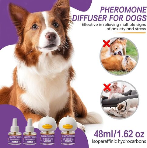 Dog Calming Diffuser - Pheromone Diffuser, Vet-Recommended Anxiety Aid for Indoor Behavior Support, Reduces Barking, Chewing & Separation Stress, 60-Day Refill Kit, Natural Formula in Saudi Arabia