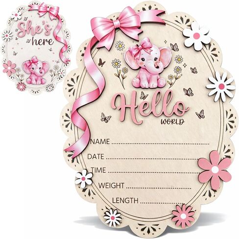 Baby Monthly Milestone Signs for Girls | 8" Large 1-12 Month Wood Milestone Sign | Newborn Photography Props & Nursery Decor Gift Set, Greeting Baby Card in Saudi Arabia