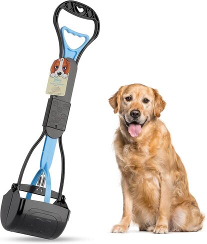 PPOGOO Non-Breakable Pooper Scooper for Dogs and Cats with Long Handle High Strength Material and Durable Spring for Easy Grass and Gravel Pick Up in Saudi Arabia