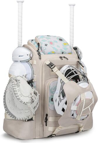 Catchers Gear Bag, 80L Baseball/Softball Backpack Holds 2 Sets of Gear with Shoe Compartment, Helmet Holder & Cooler Pocket in Saudi Arabia