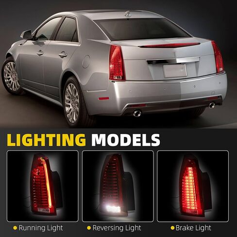 Dasbecan Tail Light Assembly Compatible with 2008-2014 Cadillac CTS LED Rear Lamp Taillight Left Driver Side Replace# GM2800225 22806053 in Saudi Arabia