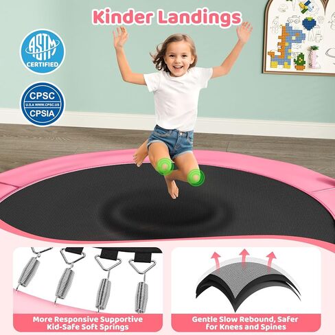 ترامبولين مقاس 55 بوصة للأطفال مع حاوية، ترامبولين للأطفال 6 في 1 للاستخدام الداخلي والخارجي، ترقية أنبوب كامل مضاد للصدأ مع قضبان جمباز قابلة للتعديل، هدية للأولاد والبنات in Kuwait