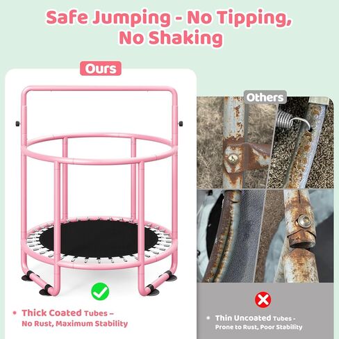 ترامبولين مقاس 55 بوصة للأطفال مع حاوية، ترامبولين للأطفال 6 في 1 للاستخدام الداخلي والخارجي، ترقية أنبوب كامل مضاد للصدأ مع قضبان جمباز قابلة للتعديل، هدية للأولاد والبنات in Kuwait