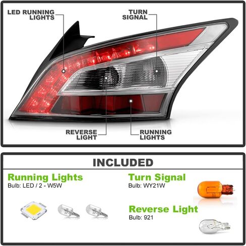 KEEKPO - For 2012 2013 2014 Nissan Maxima Factory Style Tail Lights Brake Lamps Assembly Pair Set Replacement Left+Right in Saudi Arabia