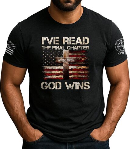 I've Read The Final Chapter God Wins Shirt, Religious Shirts, Funny Christian T-Shirts for Men, Cross Shirt 1 in Saudi Arabia