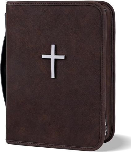 Vegan Leather Bible Cover Case, Bible Bag with Phone Pocket, Bible Case for Men Women, Christian Gift Box Packaging (Pink) in Saudi Arabia