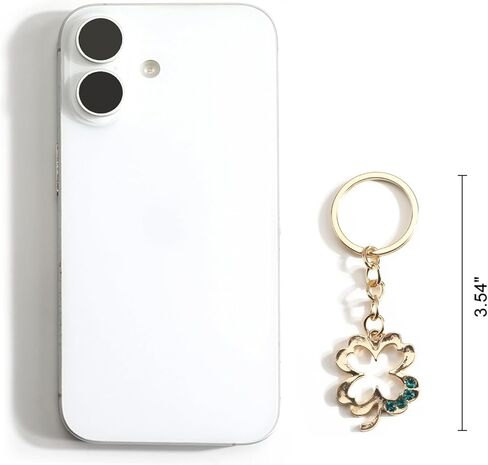 Sparkling Four Leaf Clover Keychain with Rhinestones Lucky Charm for Women Girls Perfect Good Luck Gifts in Saudi Arabia