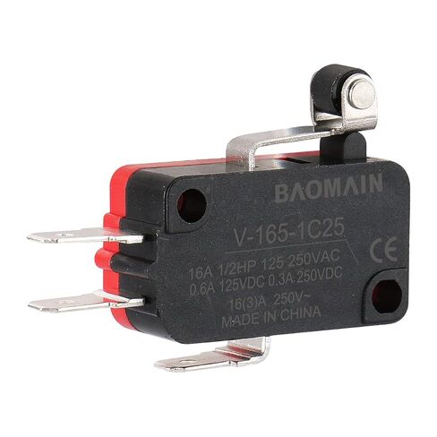Baomain Micro Switch V-166-1C25 Roller Lever Arm SPDT NO/NC Momentary Pack of 5 in Saudi Arabia