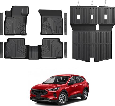 سجادات أرضية لسيارة Ford Explorer 2025 2020-2024 (6 مقاعد)، سجادة أرضية TPE مناسبة لجميع الأحوال الجوية مع سجادات مسند الظهر لملحقات سيارة Ford Explorer ST in Kuwait