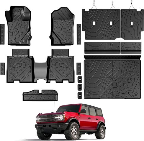 سجادات أرضية لسيارة Ford Explorer 2025 2020-2024 (6 مقاعد)، سجادة أرضية TPE مناسبة لجميع الأحوال الجوية مع سجادات مسند الظهر لملحقات سيارة Ford Explorer ST in Kuwait