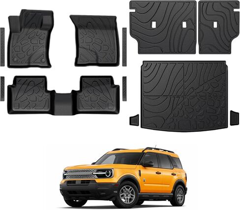 سجادات أرضية لسيارة Ford Explorer 2025 2020-2024 (6 مقاعد)، سجادة أرضية TPE مناسبة لجميع الأحوال الجوية مع سجادات مسند الظهر لملحقات سيارة Ford Explorer ST in Kuwait