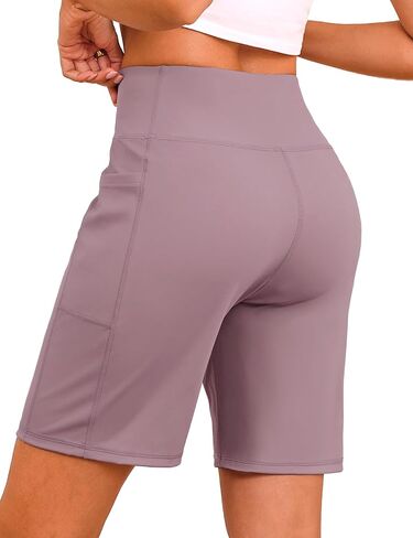 Quenteen Women's Bermuda Long Shorts 9" High Waisted Walking Athletic Workout Yoga Knee Length Shorts for Women in Saudi Arabia