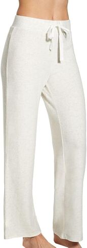 LA CERA Women's Brushed Knit Stretch Pants Grey 80% Rayon 15% Polyester 5% Spandex, Imported, Elastic Waist in Saudi Arabia