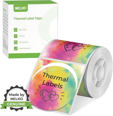 Thermal Labels for Nelko PM220 Label Maker, 2 inch (50mm) Round Thermal Label, Waterproof, Multi-Purpose Tag Tape, 1 Roll of 150 Self-Adhesive Thermal Paper (Blue Gradient) in Saudi Arabia