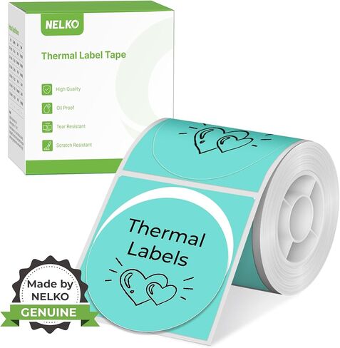 Thermal Labels for Nelko PM220 Label Maker, 2 inch (50mm) Round Thermal Label, Waterproof, Multi-Purpose Tag Tape, 1 Roll of 150 Self-Adhesive Thermal Paper (Blue Gradient) in Saudi Arabia