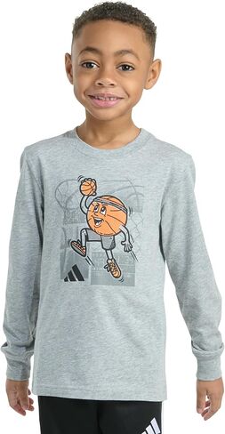 adidas Boys Long Sleeve Sport Graphic Heather Tee in Saudi Arabia