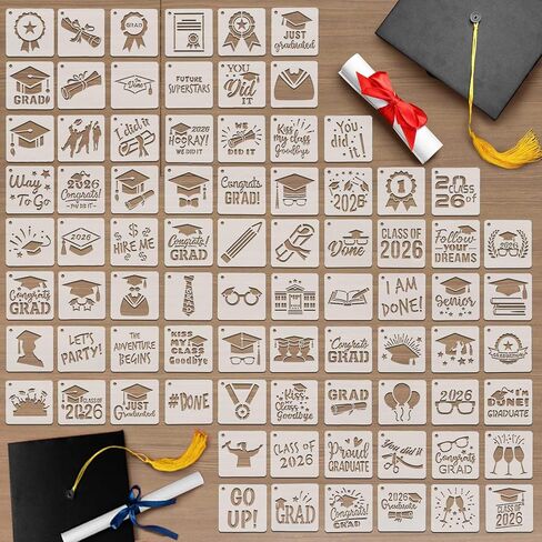 Teling 80 Pcs Mardi Gras Cookie Stencils 3 x 3 Inches 2026 Stencil Template Plastic Mardi Gras Stencils for Cookies Cakes Drawing and Lettering Aids for Painting Party DIY in Saudi Arabia