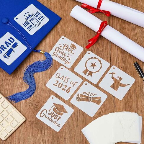 Teling 80 Pcs Mardi Gras Cookie Stencils 3 x 3 Inches 2026 Stencil Template Plastic Mardi Gras Stencils for Cookies Cakes Drawing and Lettering Aids for Painting Party DIY in Saudi Arabia