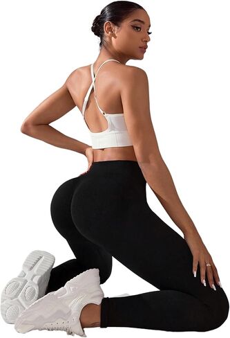 Womens High Waist Seamless Butt Lifting Leggings Compression Yoga Pants for Gym Running and Everyday Wear in Saudi Arabia