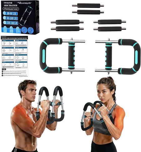 Twister Arm Trainer, Adjustable Chest Workout Equipment with 6 Resistance Levels Springs (30-160 Lbs), Arm Trainer for Men & Women, Detachable Home Gym Fitness Trainer with Anti-Slip Handles in Saudi Arabia