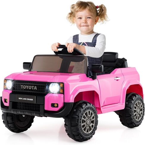 Licensed Toyota LC250 Ride on Car by OLAKIDS, 12V Kids Electric Vehicle with Remote Control, Toddlers Battery Powered Toy Gift with 2 Speeds 4 Wheels Suspension Power Display USB Music Horn (Gray) in Saudi Arabia