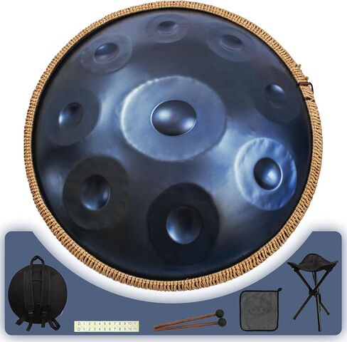 Handpan 19 inch D Minor Kurd Handpan 10 Notes Handpan Drum Instrument for Beginner Performance, 432HZ Sound Handpan Drums for Adults in Saudi Arabia
