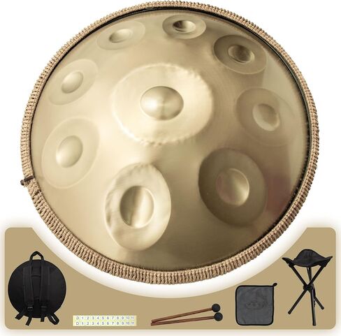Handpan 19 inch D Minor Kurd Handpan 10 Notes Handpan Drum Instrument for Beginner Performance, 432HZ Sound Handpan Drums for Adults in Saudi Arabia