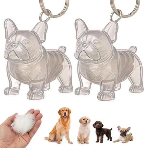 Amakunft Dog Hair Collector Keychain, Portable Pet Hair Memorial Keychain for Dog Hair or Fur – Transparent Keepsake Pendant in Saudi Arabia