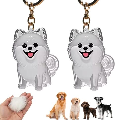 Amakunft Dog Hair Collector Keychain, Portable Pet Hair Memorial Keychain for Dog Hair or Fur – Transparent Keepsake Pendant in Saudi Arabia