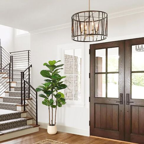 Realead 6ft Fiddle Leaf Fig Tree Artificial with Tall Exquisite Planter - Tall Faux Fiddle Leaf Fig Tree with Natural Trunk and Lifelike Leaves - Fake Fig Tree for Home Living Room Indoor Decor in Saudi Arabia