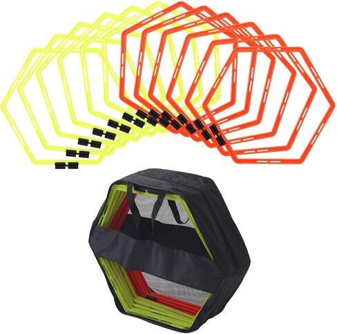 حلقات Japard Hex Agility للتدريب على السرعة وخفة الحركة وتدريبات سرعة القدم وحواجز السرعة مع حقيبة حمل in Saudi Arabia