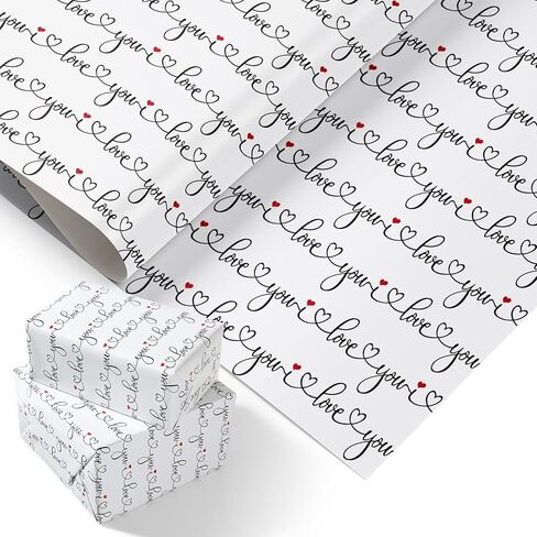 PlandRichW Valentine's Day Wrapping Paper - 6 Pre-Folded Sheets, Heart Pattern for Gift Wrapping, Anniversary, Birthday, Sweet Heart Design - 20 x 29 Inch in Saudi Arabia