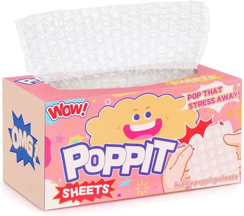 Pop Sheets for Stress Relief, 25 Sheets Bubble Popper Wrap Fidget Sensory Toys for Christmas White Elephant Gag Gifts (White-Heart, 25 Sheets) in Saudi Arabia