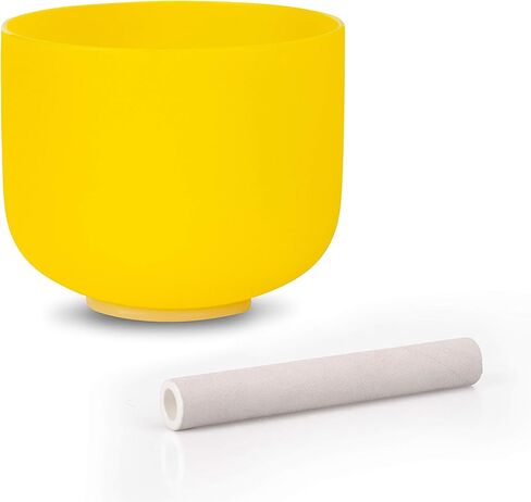 ALIOTH 7 inch 440 Hz E Note Crystal Singing Bowl Solar Plexus Chakra with Suede Mallet for Meditation, Yoga, Chakra Healing & Sound Therapy in Saudi Arabia